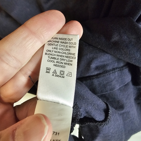 LOGO by Lori Goldstein Cotton Blend Midi Dress Crochet Lace Trim 2X Blue - Picture 5 of 9